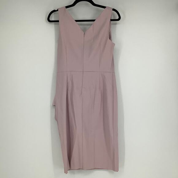 Alex Evenings Womens 10 Blush Cocktail Dress V Neck Ruched Embellished OS15-7 - Picture 7 of 10